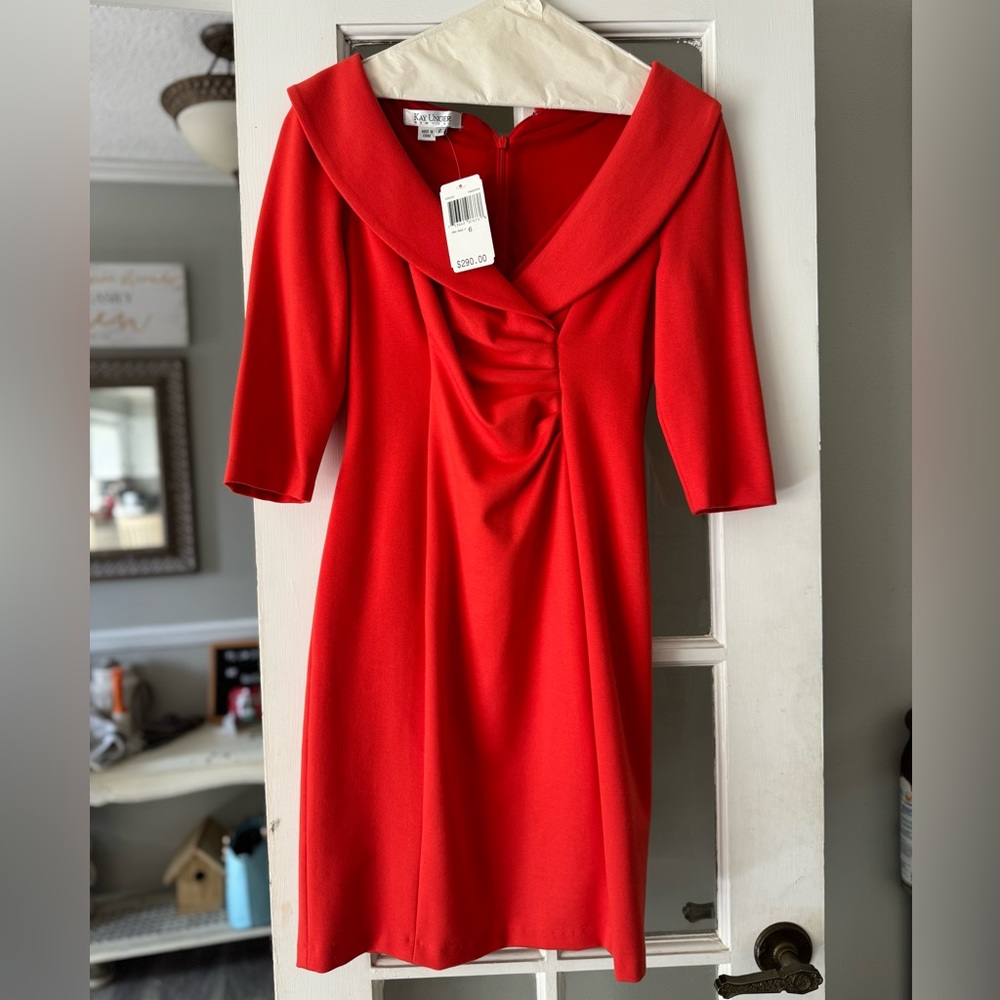 Nwt Kay Unger orange dress sz 6
